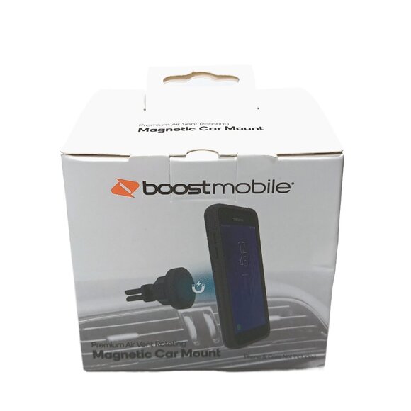 Boost Mobile Universal Magnetic Car Mount For Phone Black Air Vent Rotating - Picture 1 of 3